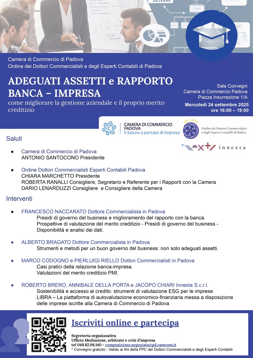 ADEGUATI ASSETTI e RAPPORTO BANCA – IMPRESA