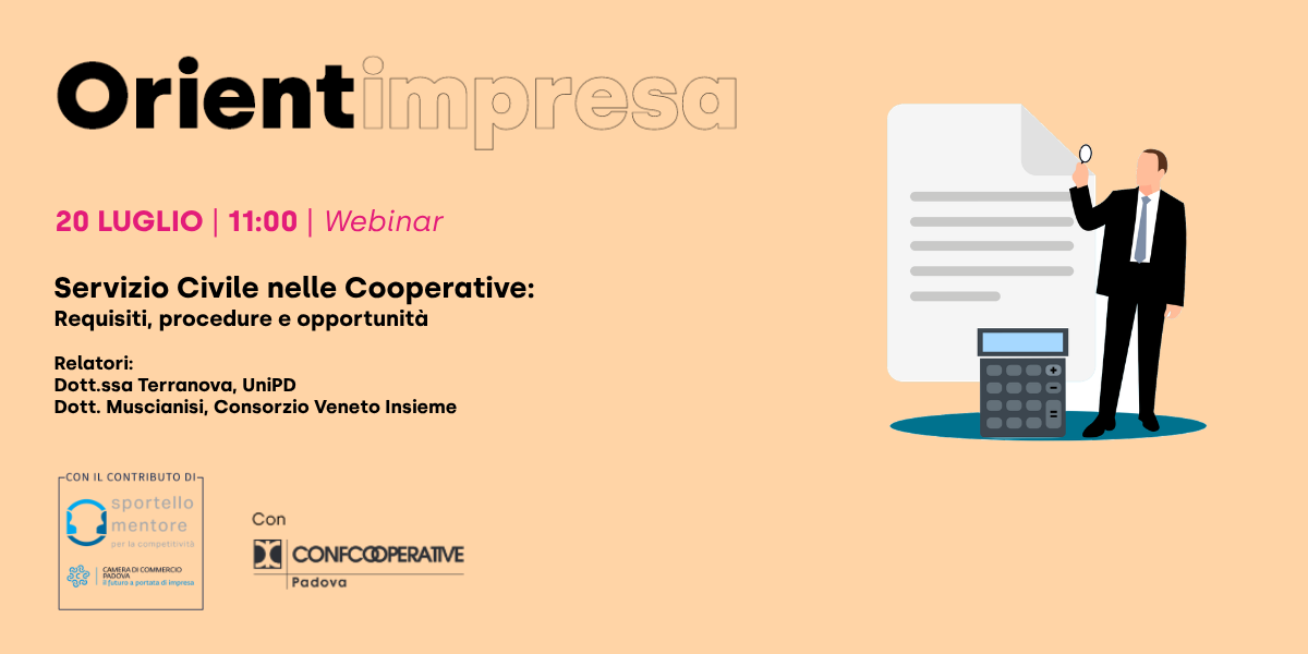 Rassegna Orientimpresa - Webinar “Servizio Civile nelle cooperative: requisiti, procedure e opportunità”