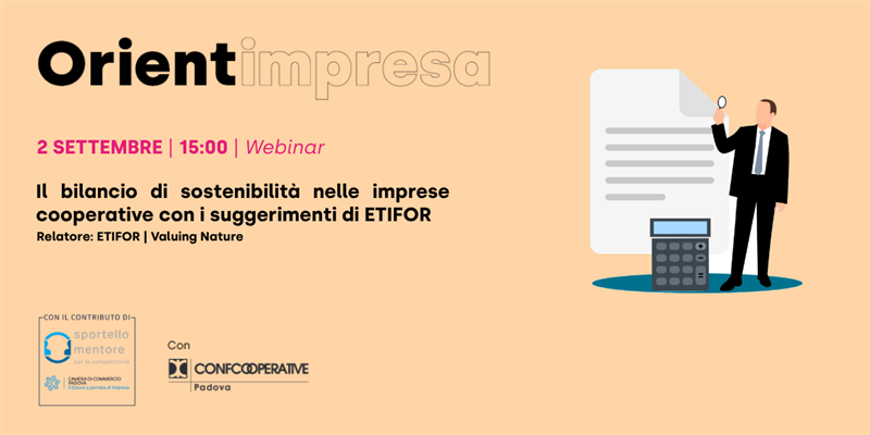 Rassegna Orientimpresa - Webinar “Il bilancio di sostenibilità nelle imprese cooperative con i suggerimenti di ETIFOR”